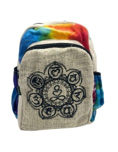 Sac à dos moyen en chanvre tie?dye – 7 chakras