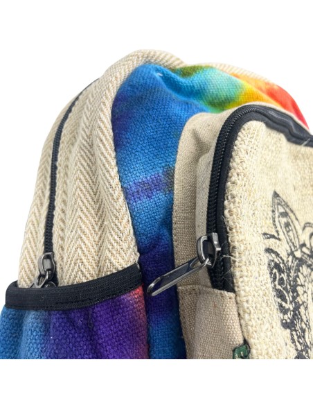 Sac à dos moyen en chanvre tie?dye – 7 chakras