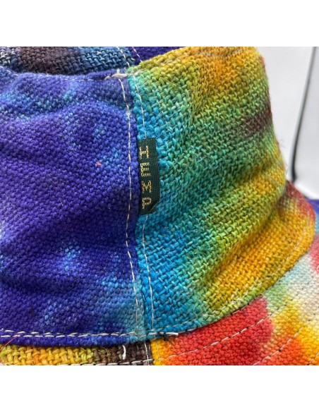 Chapeau de festival bohème en chanvre & coton – Tie & Dye