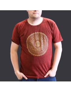 T-shirt extra large Nomad Sari - Mandala - Grenat
