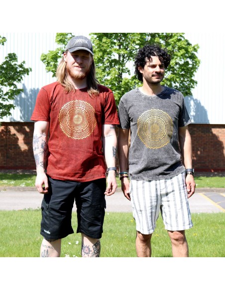 T-shirt extra large Nomad Sari - Mandala - Grenat