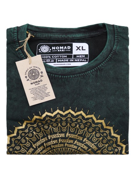 T-shirt Sari Nomade Extra Large - Mandala - Vert