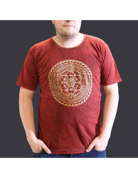 T-shirt extra large du sari nomade - Chakra - Grenat
