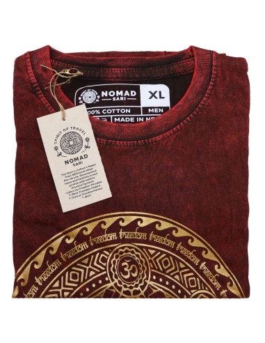 T-shirt extra large du sari nomade - Chakra - Grenat