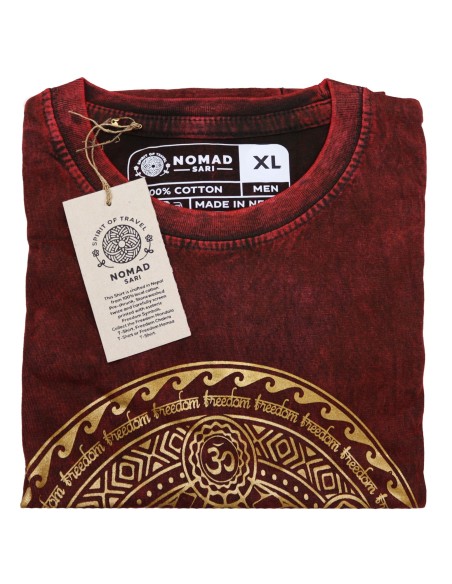 T-shirt extra large du sari nomade - Chakra - Grenat