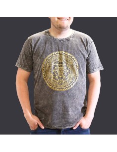 T-shirt extra large du Sari Nomade - Chakra - Gris foncé
