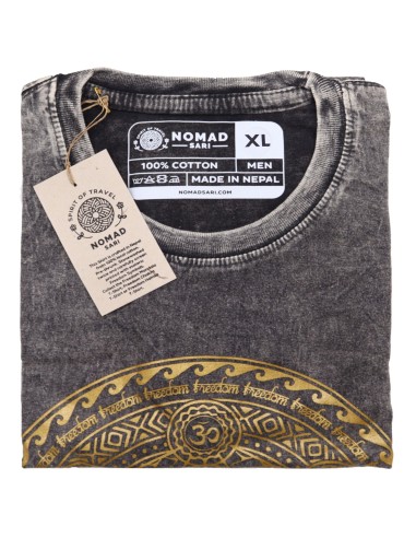 T-shirt extra large du Sari Nomade - Chakra - Gris foncé