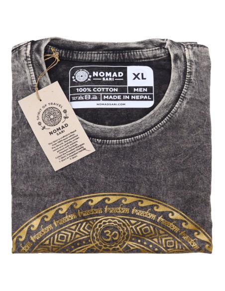 T-shirt extra large du Sari Nomade - Chakra - Gris foncé