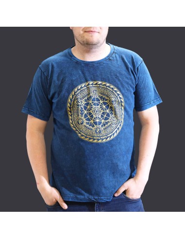 T-shirt extra large du Sari Nomade - Chakra - Bleu