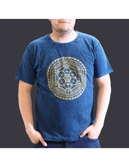 T-shirt extra large du Sari Nomade - Chakra - Bleu