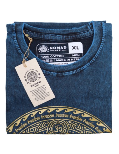 T-shirt extra large du Sari Nomade - Chakra - Bleu