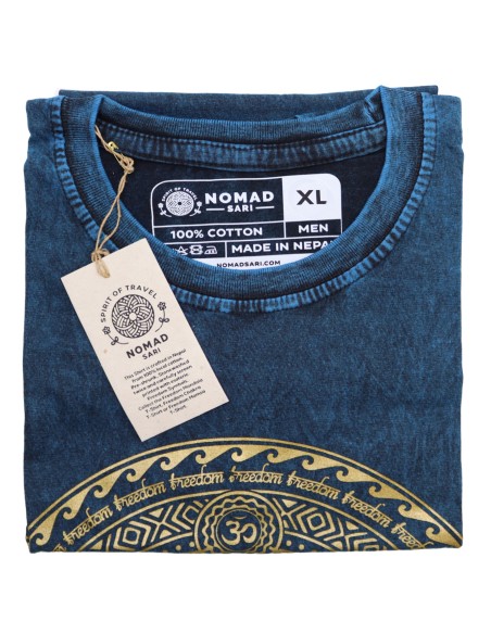 T-shirt extra large du Sari Nomade - Chakra - Bleu