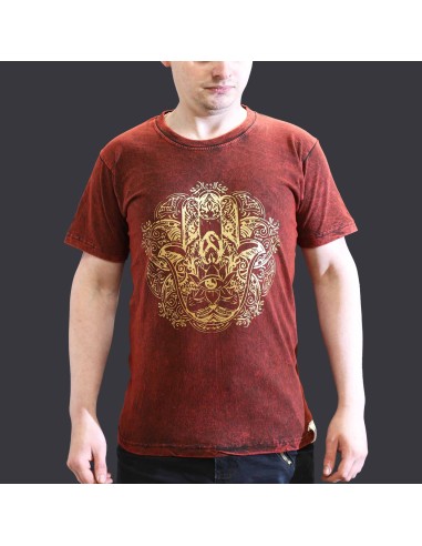 T-shirt petit Nomad Sari - Hamsa - Grenat