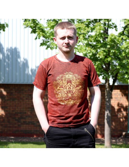 T-shirt petit Nomad Sari - Hamsa - Grenat