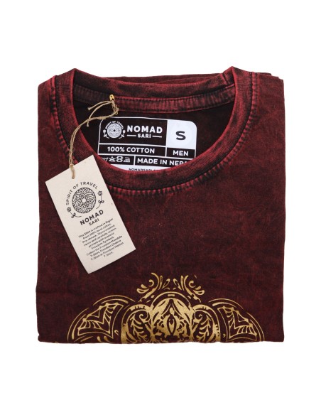 T-shirt petit Nomad Sari - Hamsa - Grenat
