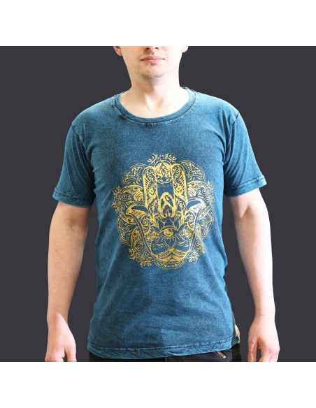 T-shirt petit Nomad Sari - Hamsa - Bleu
