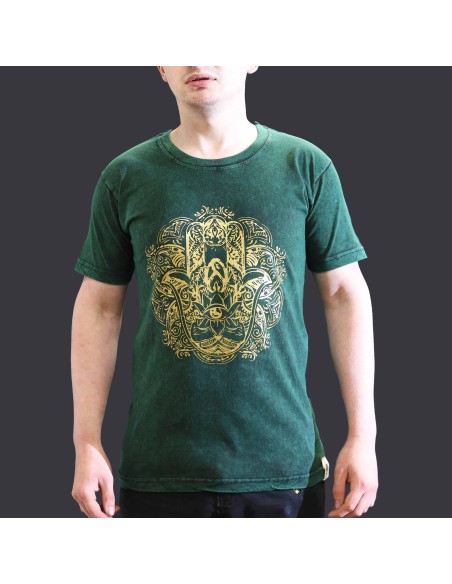 T-shirt petit Nomad Sari - Hamsa - Vert