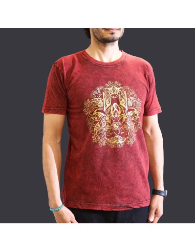 T-shirt petit Nomad Sari - Hamsa - Grenat