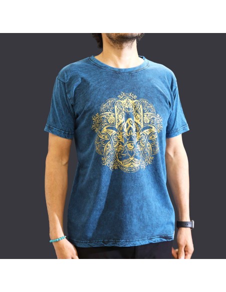 T-shirt Nomad Sari Medium - Hamsa - Bleu