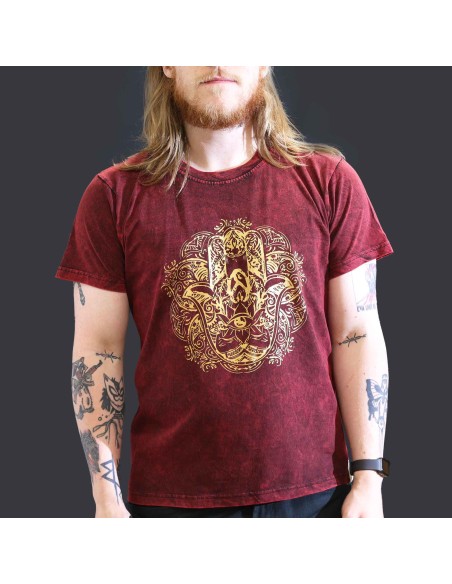 Grand T-shirt Nomad Sari - Hamsa - Grenat
