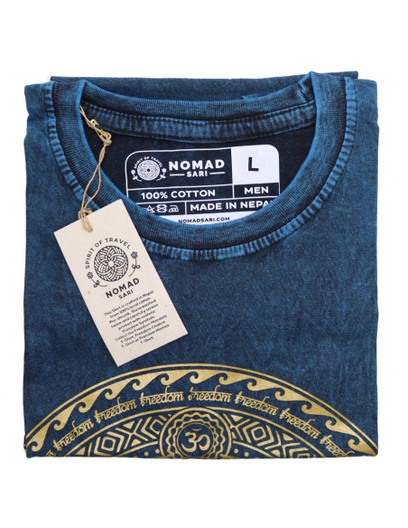 Grand T-shirt Nomad Sari - Hamsa - Bleu