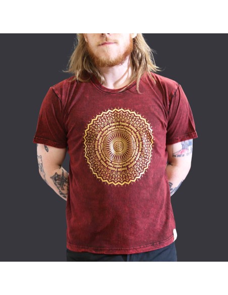 T-shirt grand sari nomade - Mandala - Grenat