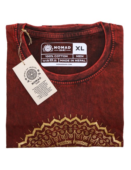 T-shirt extra large Nomad Sari - Mandala - Grenat