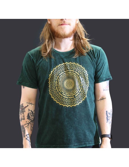 Grand T-shirt Nomad Sari - Mandala - Vert