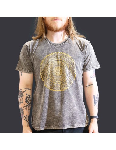 T-shirt grand Nomad Sari - Mandala - Gris foncé