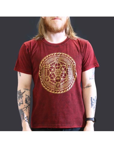 T-shirt grand sari nomade - Chakra - Grenat