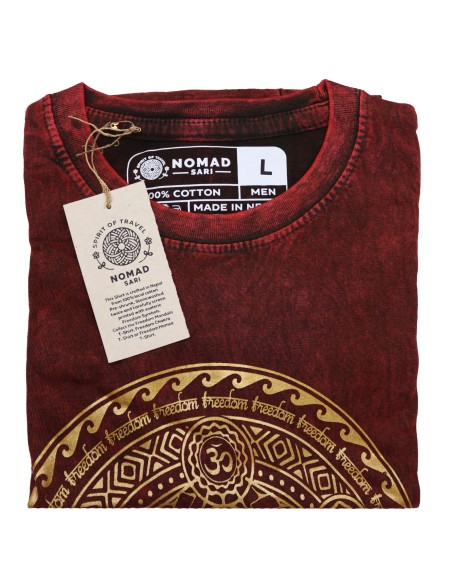 T-shirt grand sari nomade - Chakra - Grenat