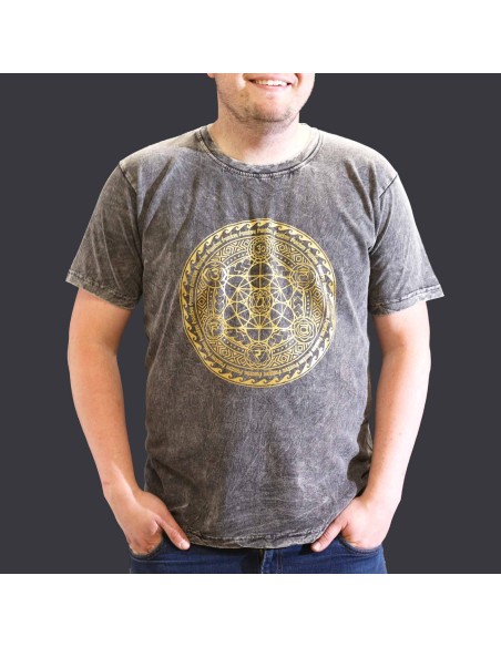 T-shirt extra large du Sari Nomade - Chakra - Gris foncé