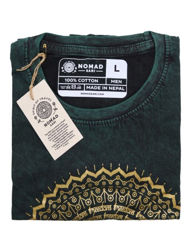 T-shirt grand sari Nomade - Hamsa - Vert