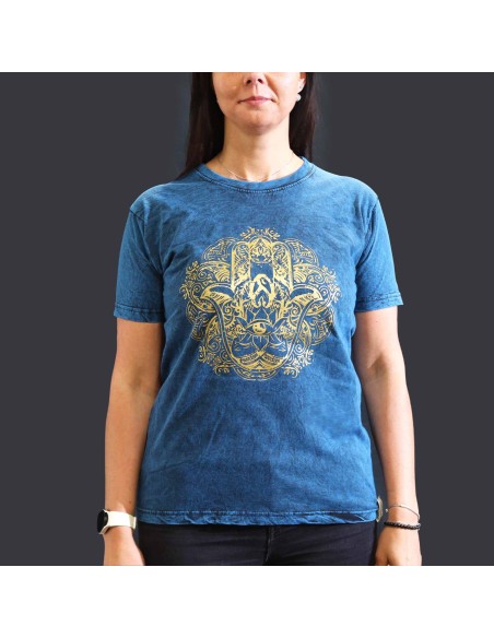T-shirt Nomad Sari Medium - Hamsa - Bleu