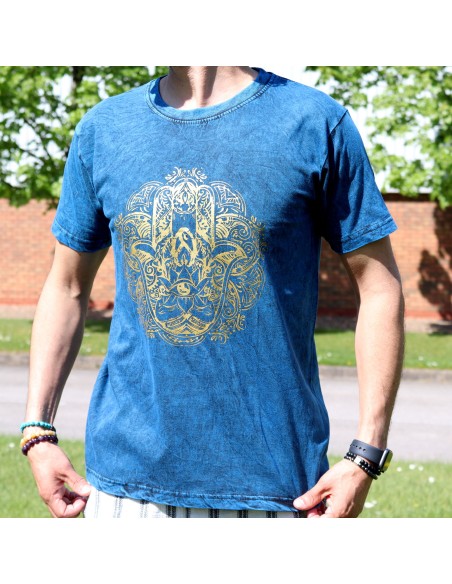 T-shirt Nomad Sari Medium - Hamsa - Bleu