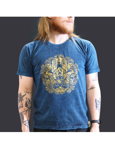Grand T-shirt Nomad Sari - Hamsa - Bleu