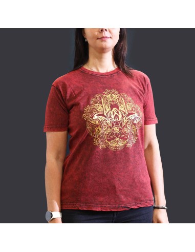 T-shirt Sari Nomade Medium - Hamsa - Grenat