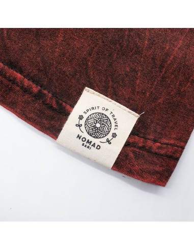 T-shirt en coton lavé pierre Sari Nomade - Dragon Mandala - Bordeaux - Petit