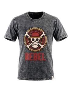 T-shirt en coton lavé pierre Nomad Sari - Rebel - Gris charbon - XL