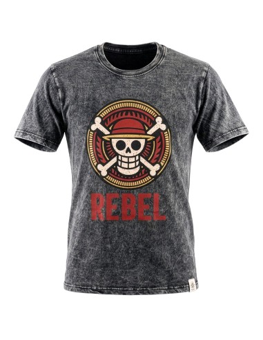T-shirt en coton lavé pierre Nomad Sari - Rebel - Gris charbon - XL