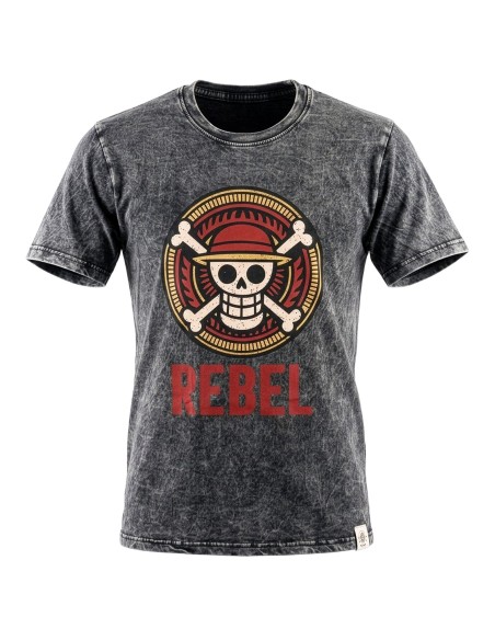 T-shirt en coton lavé pierre Nomad Sari - Rebel - Gris charbon - XL