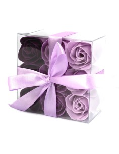 Ensemble de 9 fleurs de savon - roses lavande