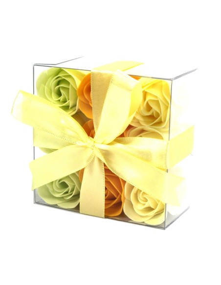 Ensemble de 9 fleurs de savon - roses lavande