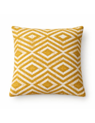 Housse de coussin classique - diamants moutarde - 45x45cm