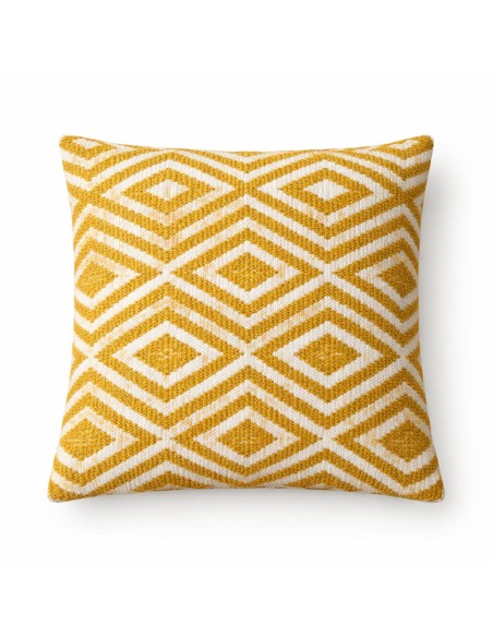 Housse de coussin classique - diamants moutarde - 45x45cm