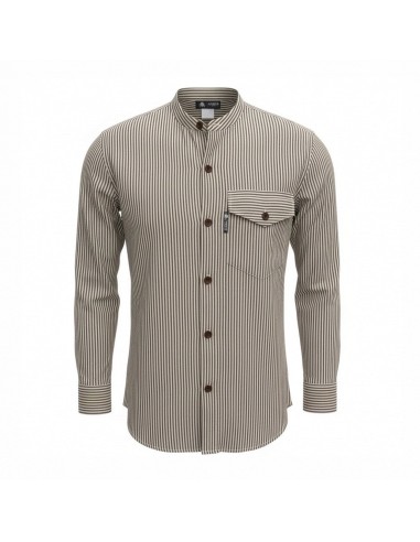 Chemise Grand-père Sari Nomade - Gris pierre - Large