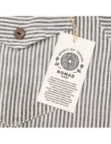 Chemise Grand-père Sari Nomade - Gris pierre - Large