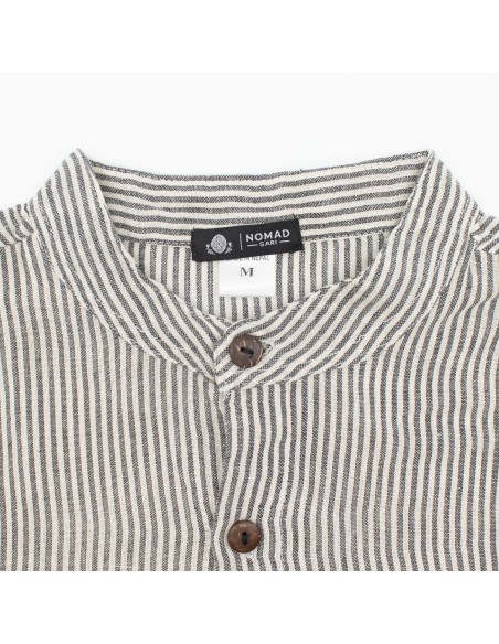 Chemise Grand-père Sari Nomade - Gris pierre - Large