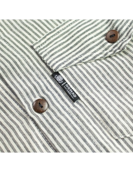 Chemise Grand-père Sari Nomade - Gris pierre - Large
