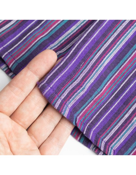 Chemise Grand-père du sari nomade - Noir violet - Large